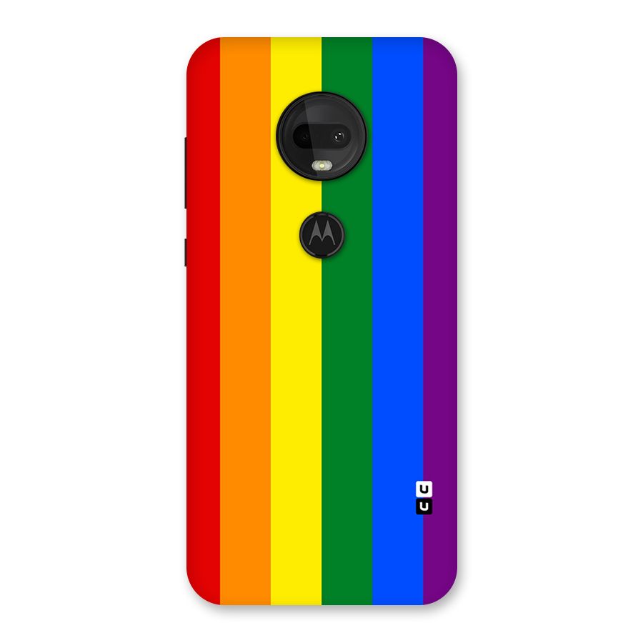 Pride Rainbow Stripes Back Case for Moto G7