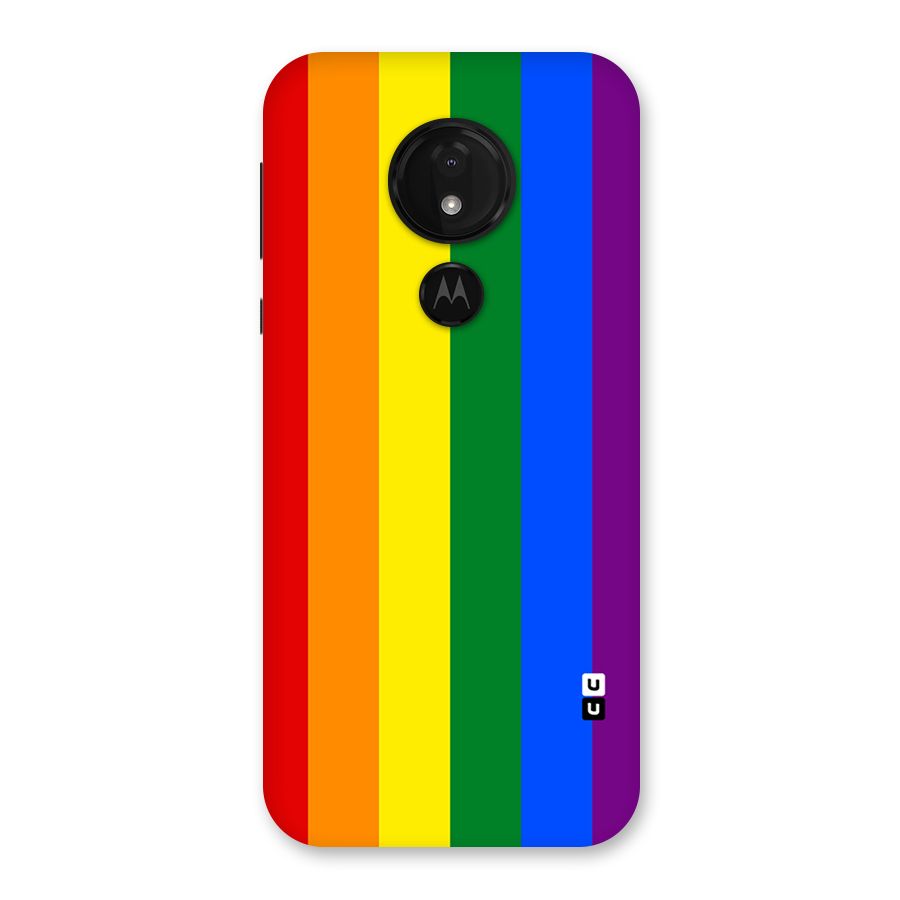 Pride Rainbow Stripes Back Case for Moto G7 Power