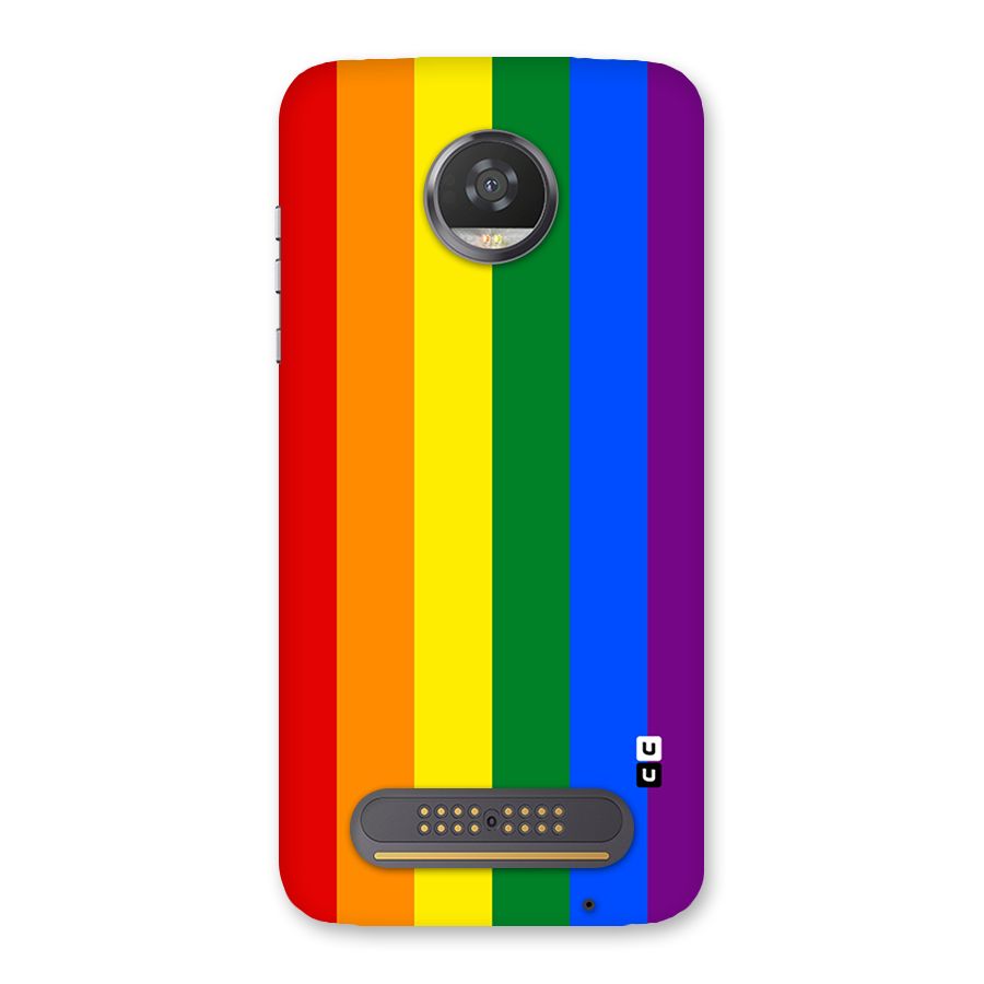 Pride Rainbow Stripes Back Case for Moto Z2 Play