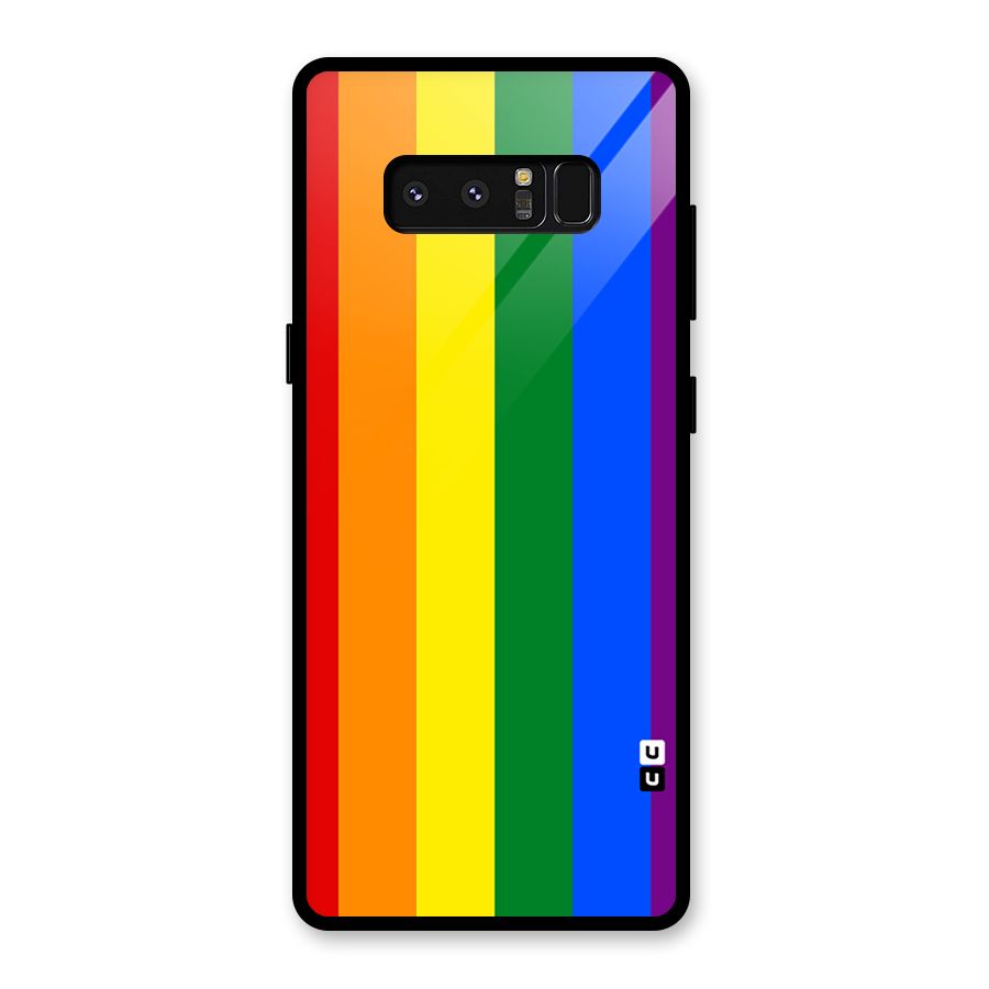 Pride Rainbow Stripes Glass Back Case for Galaxy Note 8