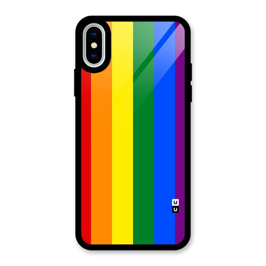 Pride Rainbow Stripes Glass Back Case for iPhone X