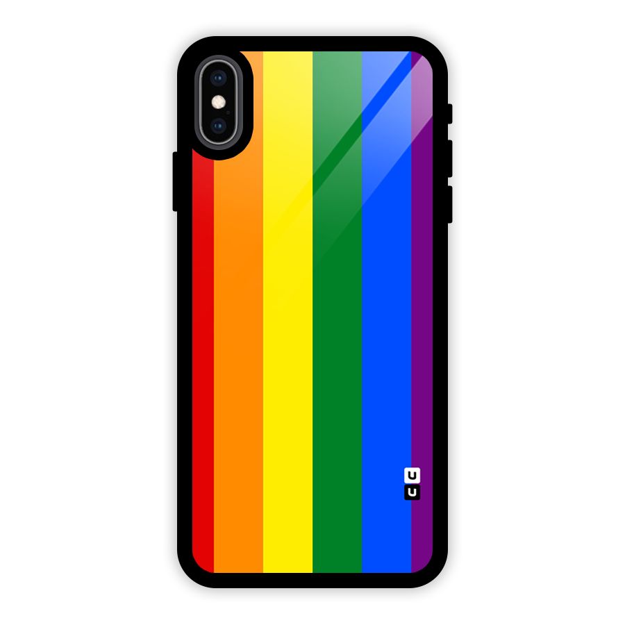 Pride Rainbow Stripes Glass Back Case for iPhone XS Max