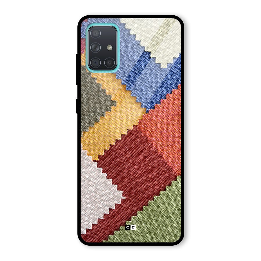 Printed Fabric Glass Back Case for Galaxy A71