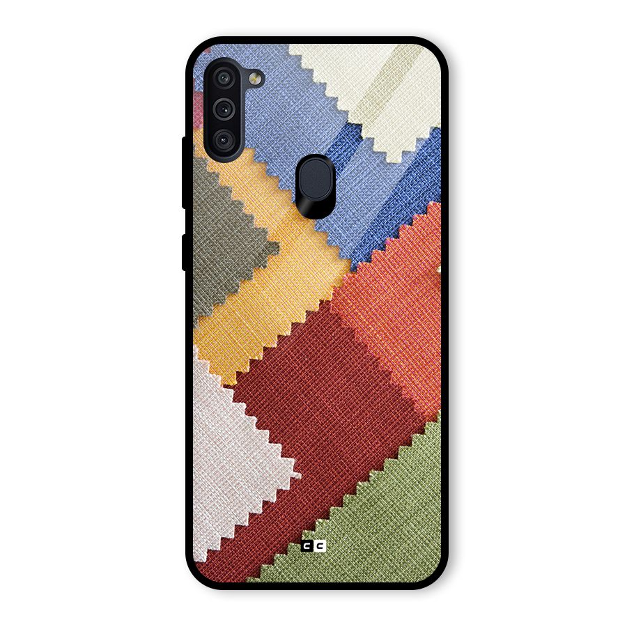 Printed Fabric Glass Back Case for Galaxy M11