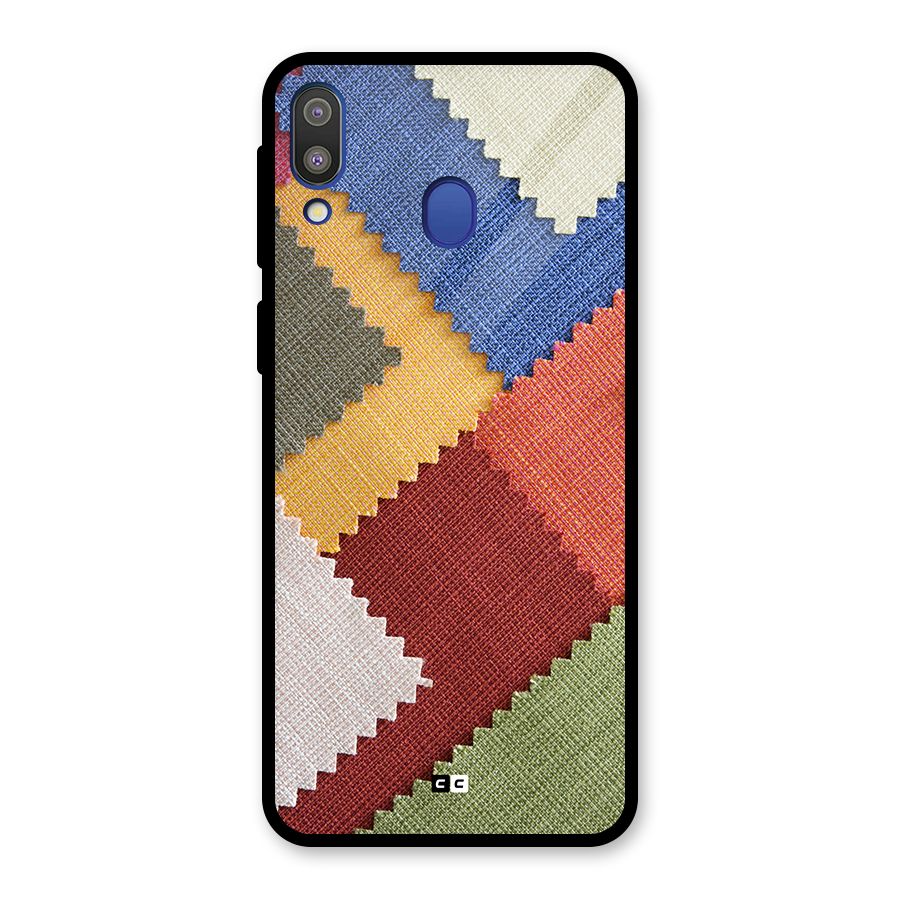 Printed Fabric Glass Back Case for Galaxy M20