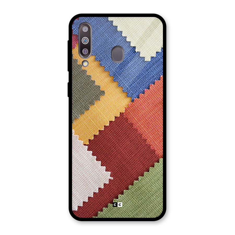 Printed Fabric Glass Back Case for Galaxy M30