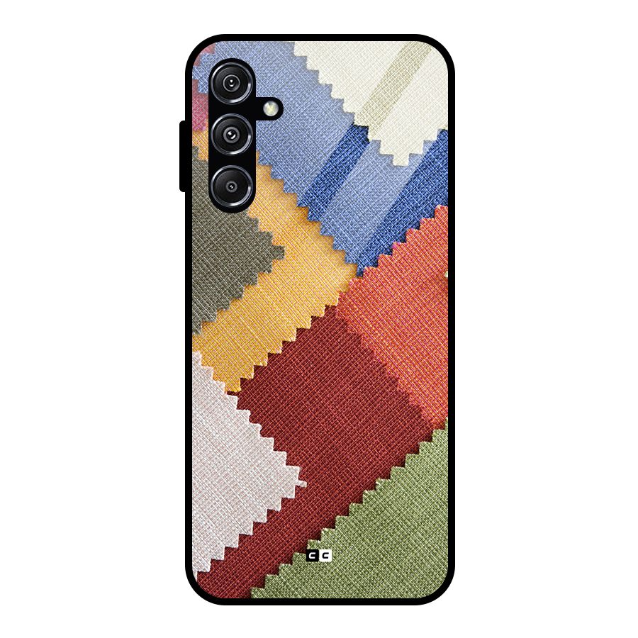 Printed Fabric Glass Back Case for Galaxy M34 5G