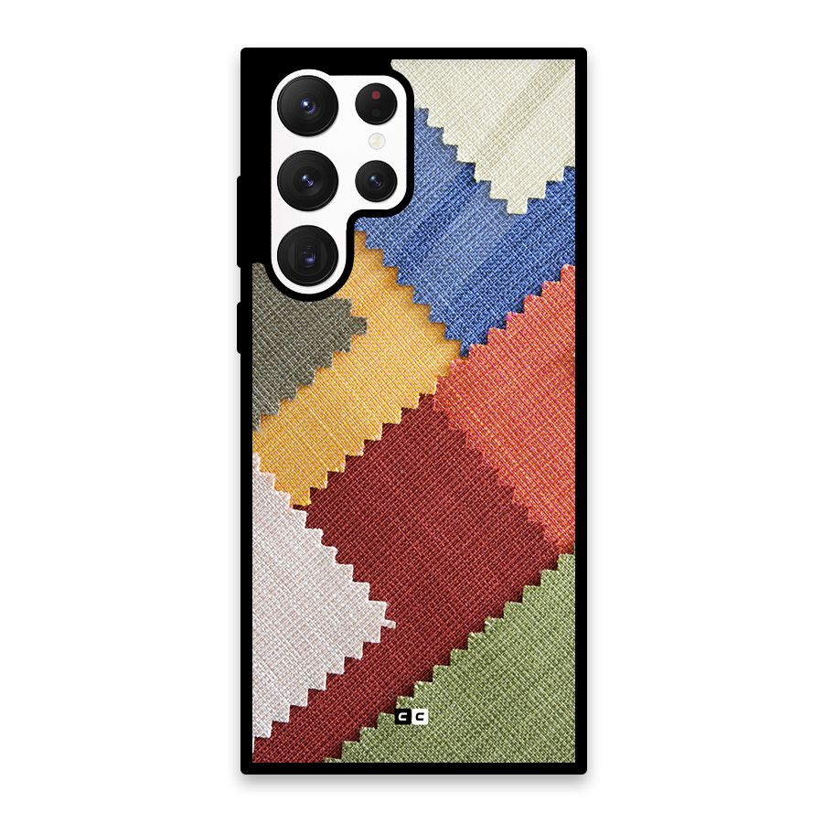 Printed Fabric Glass Back Case for Galaxy S22 Ultra 5G