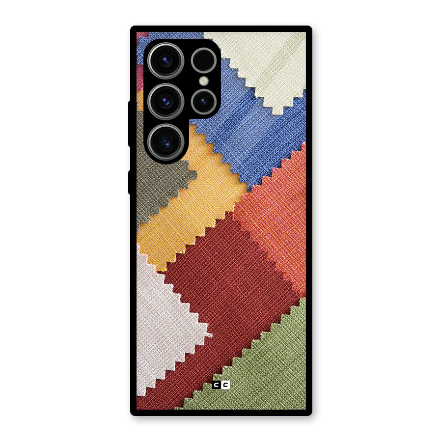 Printed Fabric Glass Back Case for Galaxy S23 Ultra