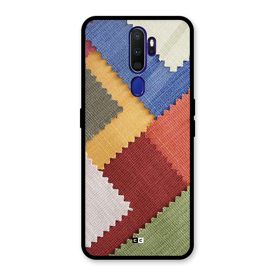 Printed Fabric Glass Back Case for Oppo A9 (2020)