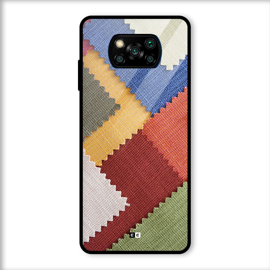 Printed Fabric Glass Back Case for Poco X3