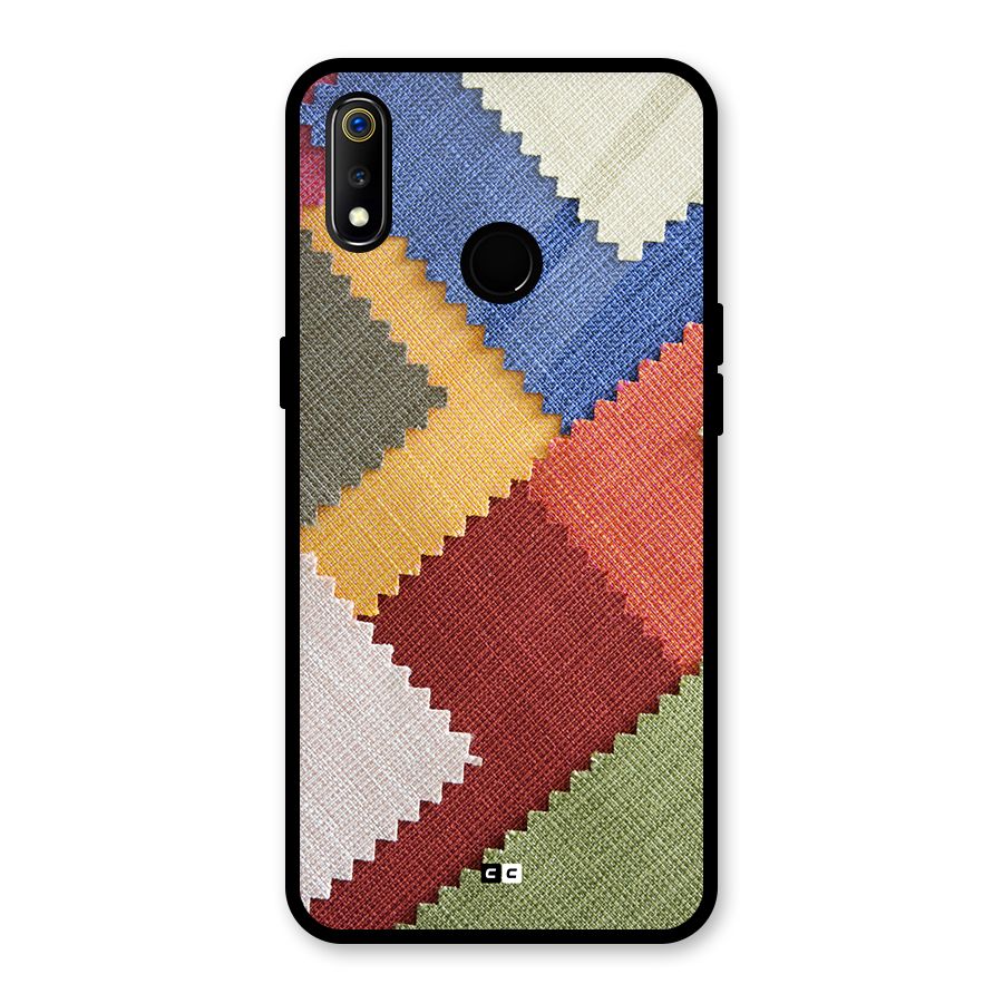 Printed Fabric Glass Back Case for Realme 3