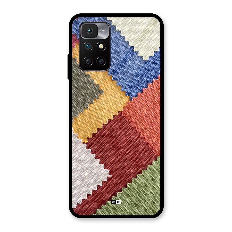 Printed Fabric Glass Back Case for Redmi 10 Prime
