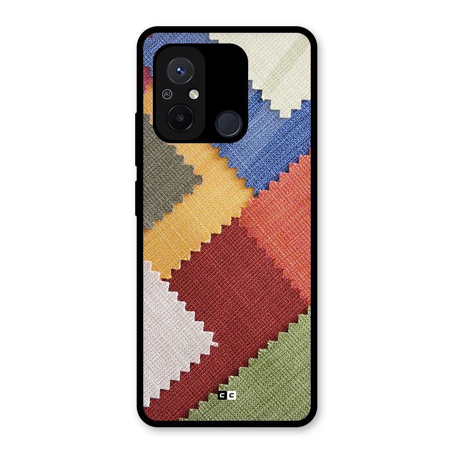 Printed Fabric Glass Back Case for Redmi 12C