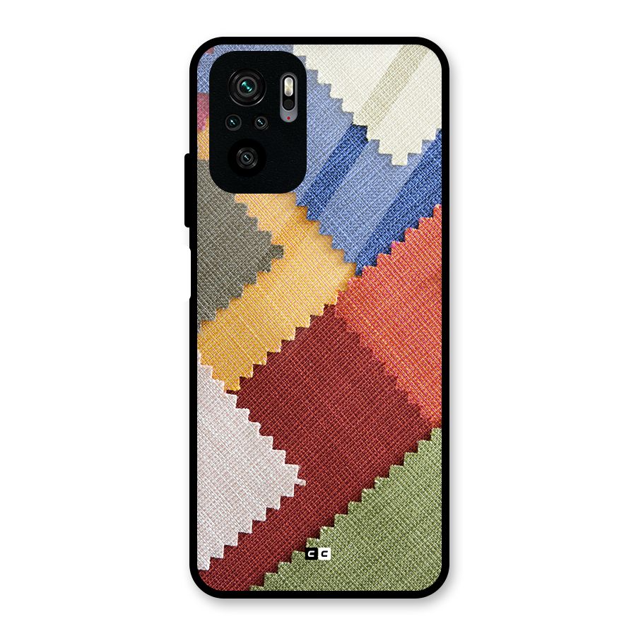 Printed Fabric Glass Back Case for Redmi Note 10S