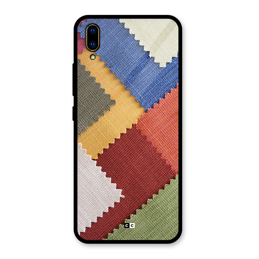Printed Fabric Glass Back Case for Vivo V11 Pro