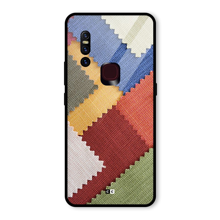 Printed Fabric Glass Back Case for Vivo V15