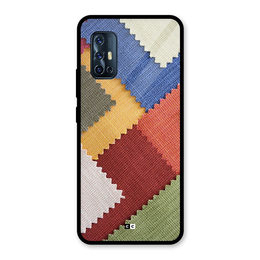 Printed Fabric Glass Back Case for Vivo V17