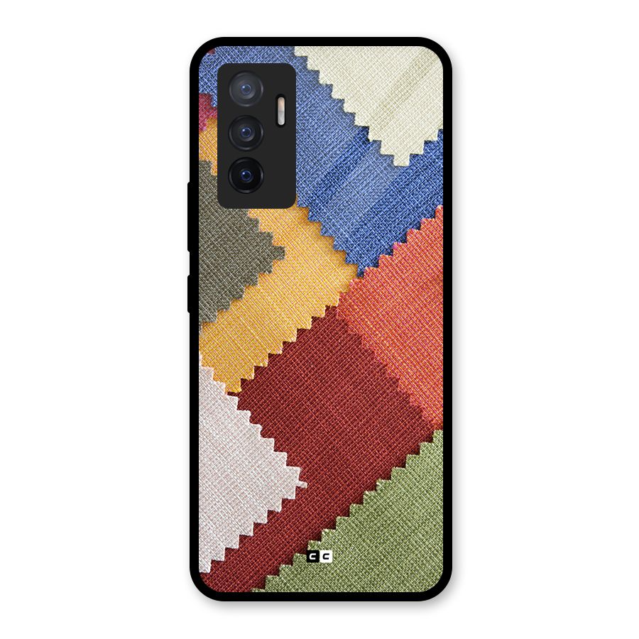 Printed Fabric Glass Back Case for Vivo V23e