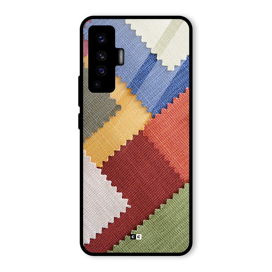 Printed Fabric Glass Back Case for Vivo X50