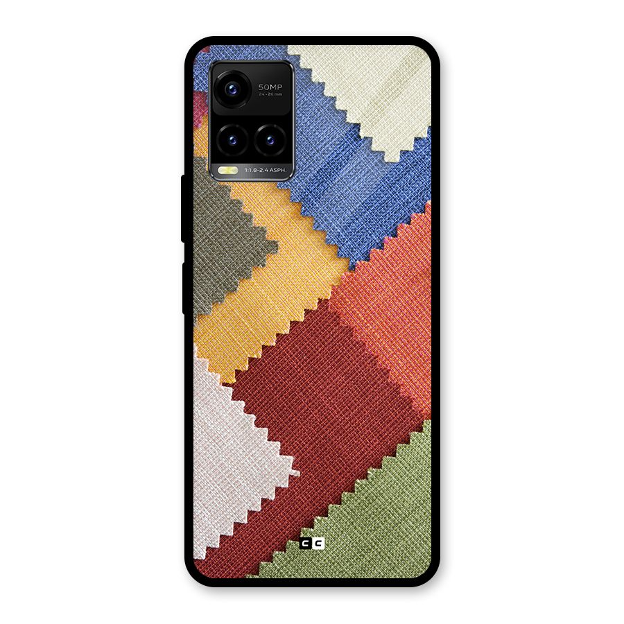 Printed Fabric Glass Back Case for Vivo Y21T