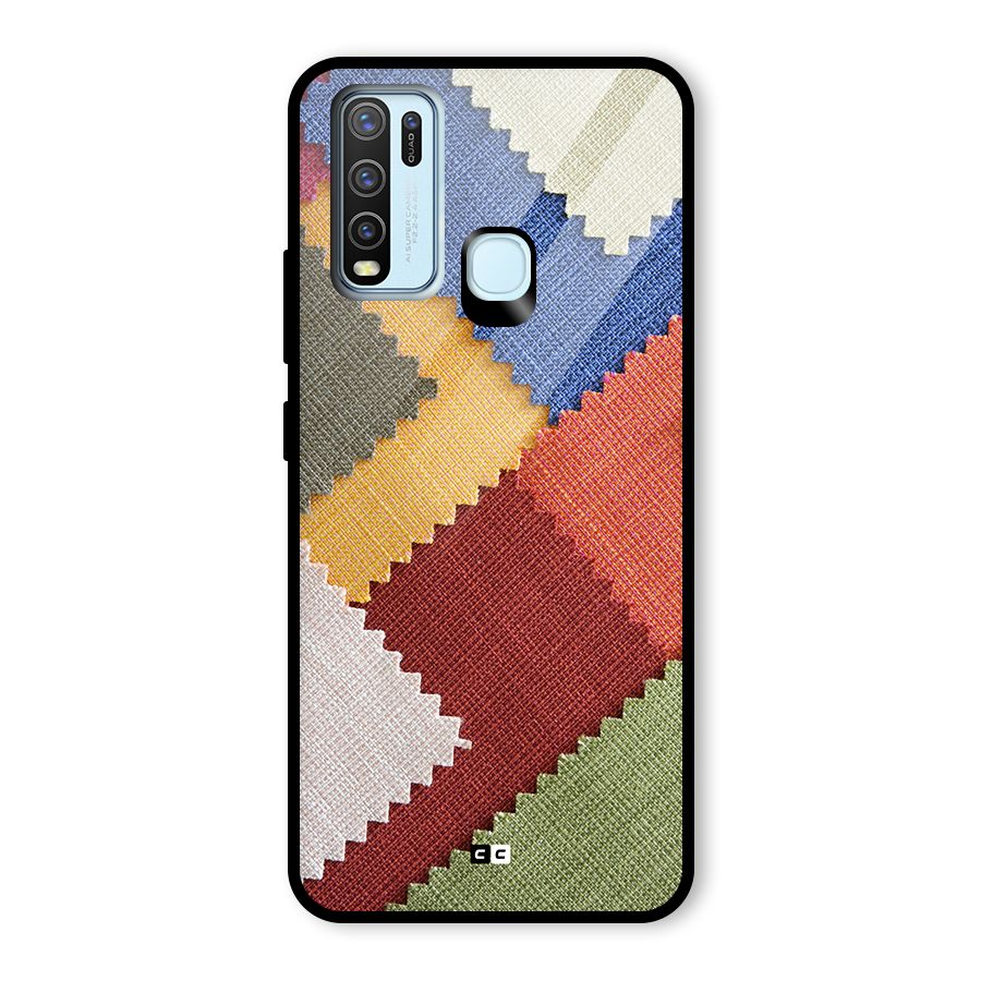 Printed Fabric Glass Back Case for Vivo Y30