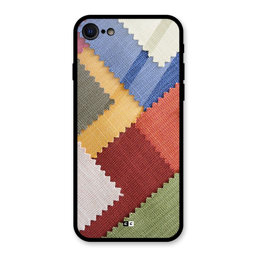 Printed Fabric Glass Back Case for iPhone 7