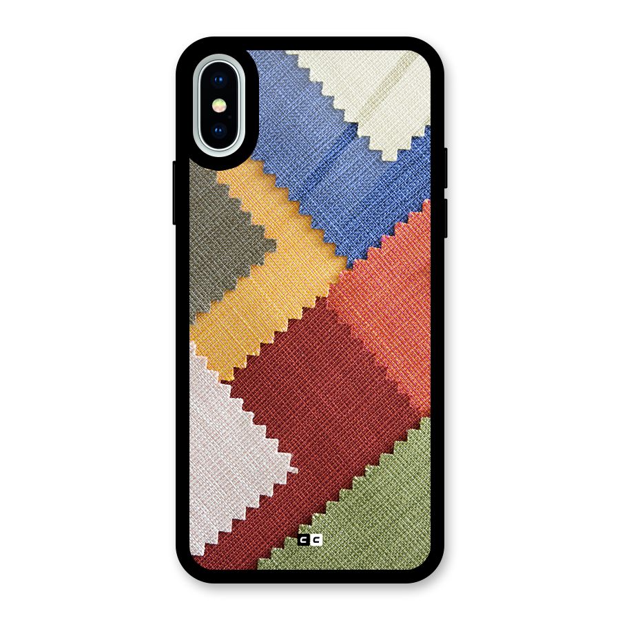 Printed Fabric Glass Back Case for iPhone XS