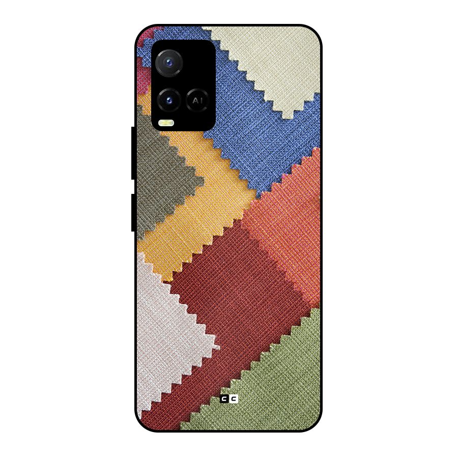 Printed Fabric Metal Back Case for Vivo Y21A