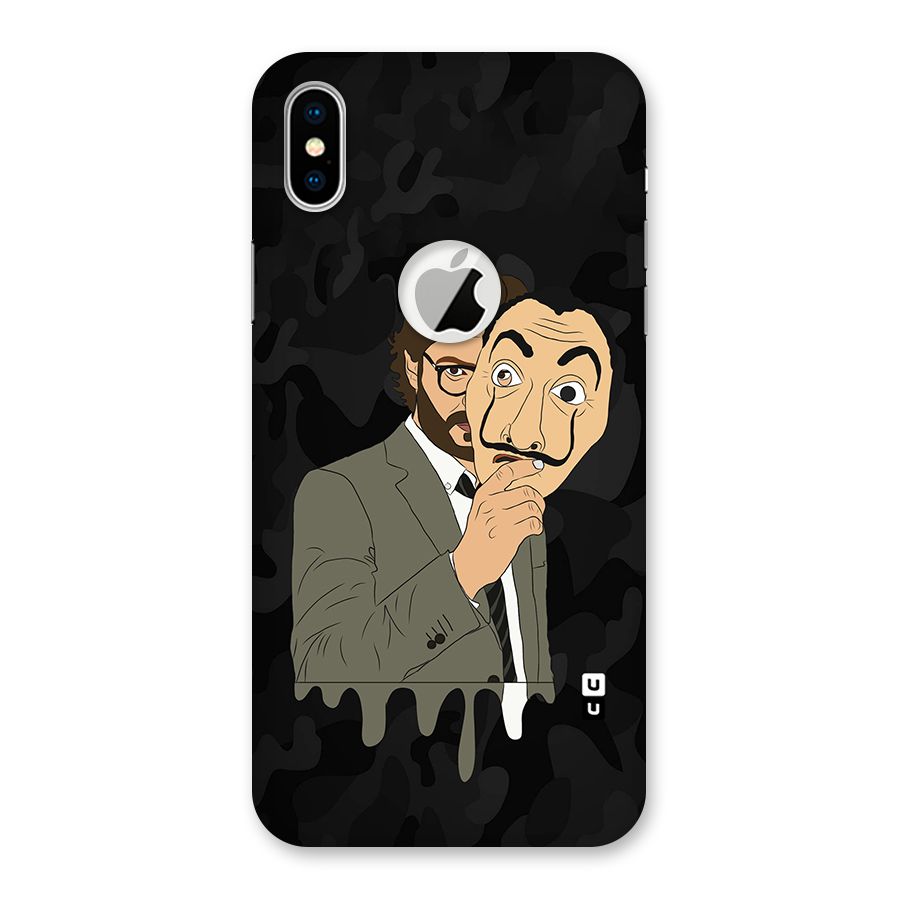 Professor Art Camouflage Back Case for iPhone XS Logo Cut