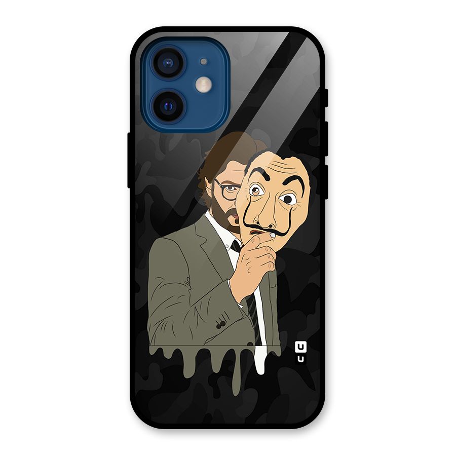 Professor Art Camouflage Glass Back Case for iPhone 12 Mini