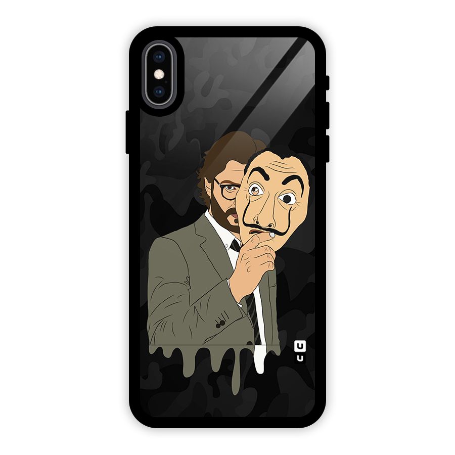 Professor Art Camouflage Glass Back Case for iPhone XS Max
