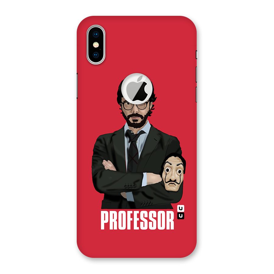 Professor Art Illustration Back Case for iPhone XS Logo Cut