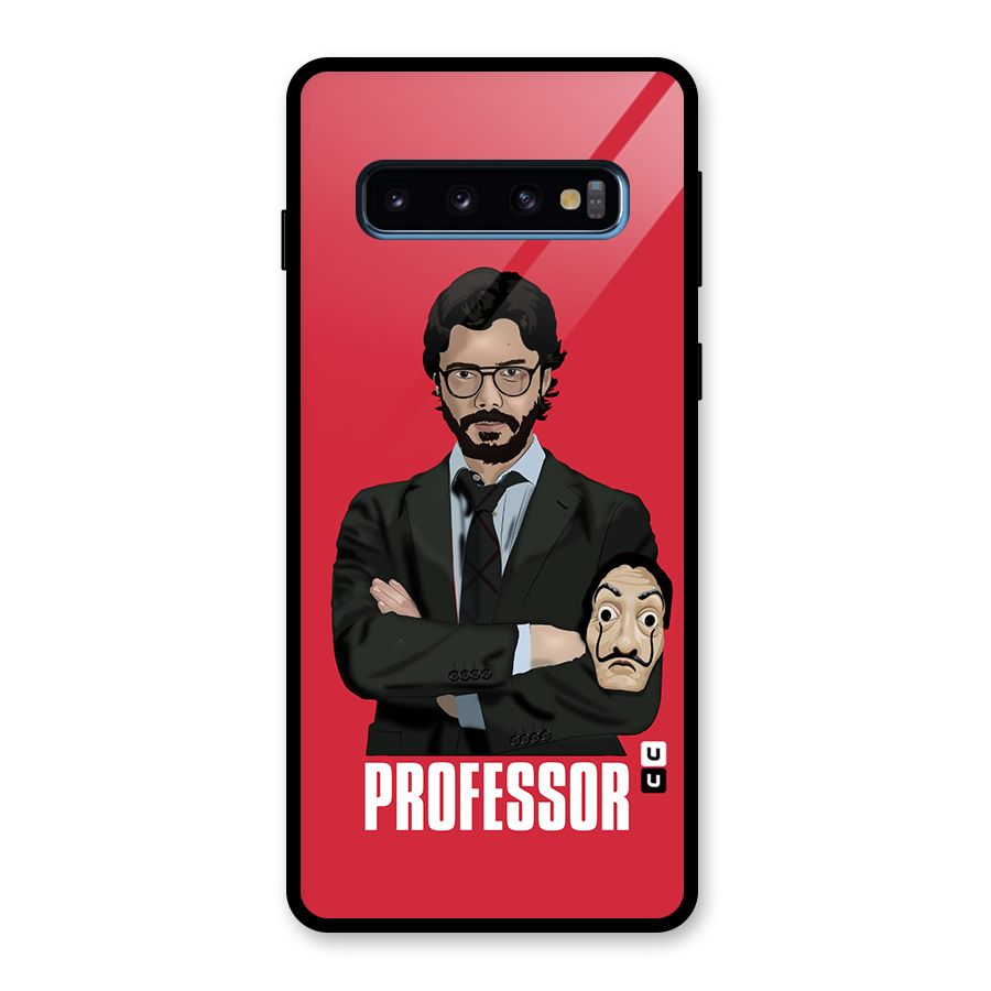 Professor Art Illustration Glass Back Case for Galaxy S10
