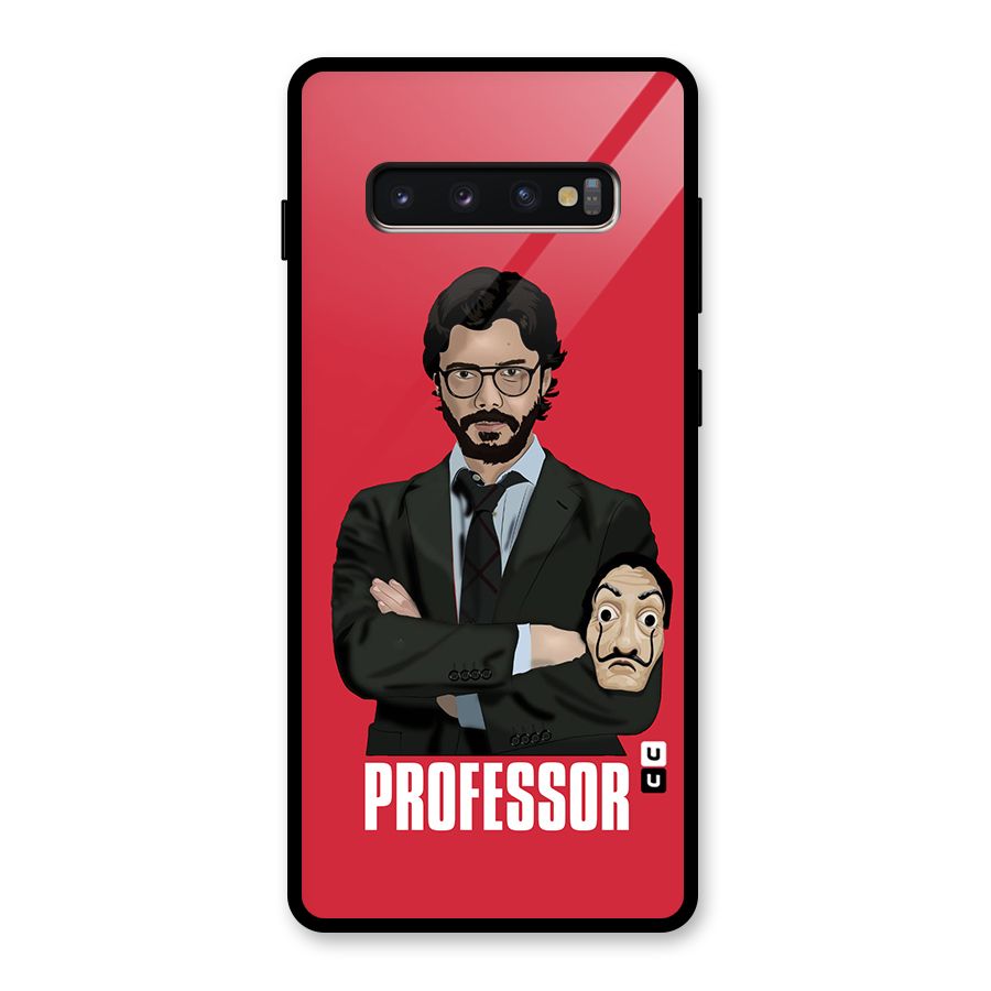Professor Art Illustration Glass Back Case for Galaxy S10 Plus