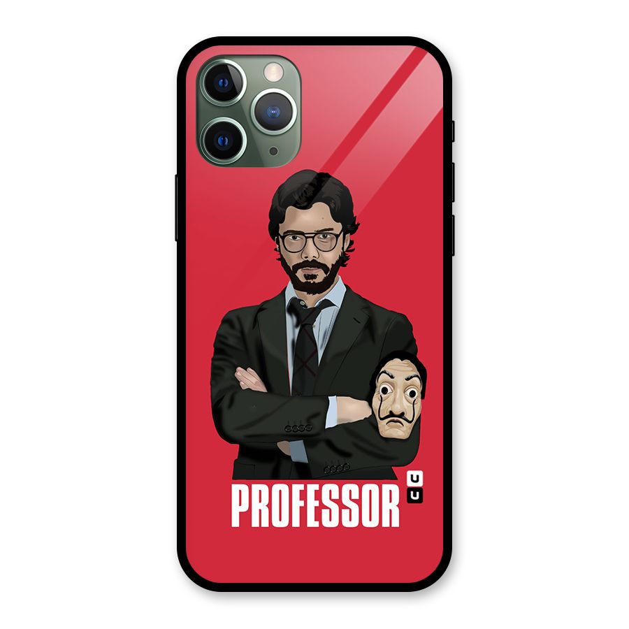 Professor Art Illustration Glass Back Case for iPhone 11 Pro