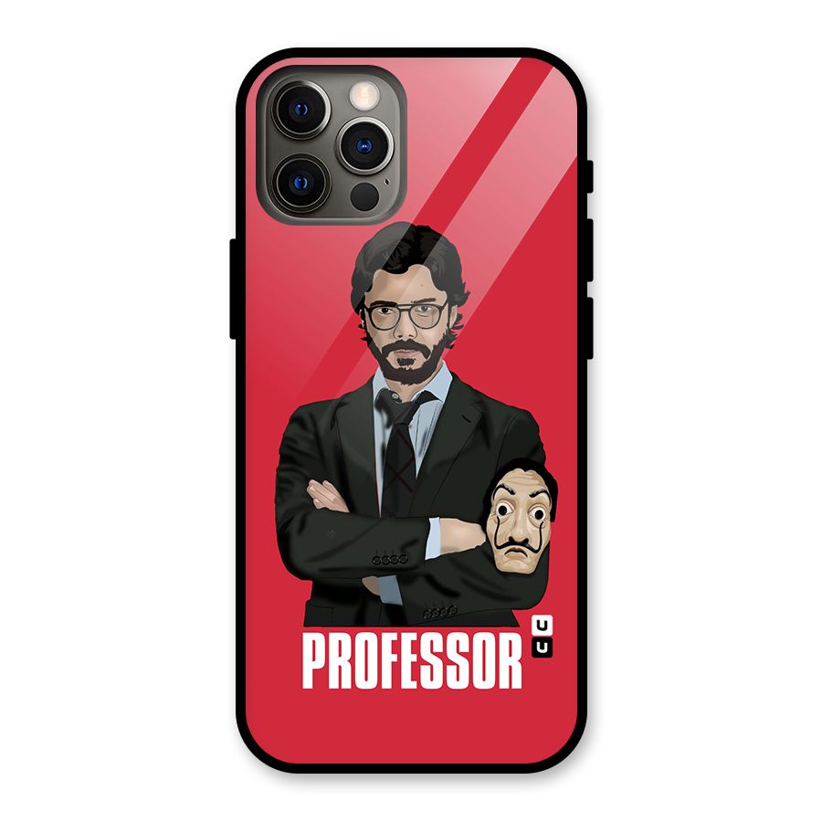 Professor Art Illustration Glass Back Case for iPhone 12 Pro