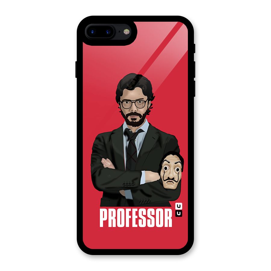 Professor Art Illustration Glass Back Case for iPhone 8 Plus