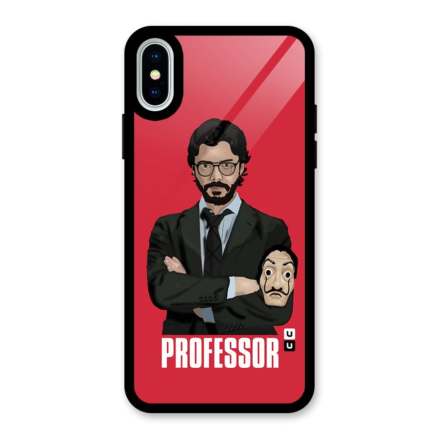 Professor Art Illustration Glass Back Case for iPhone X
