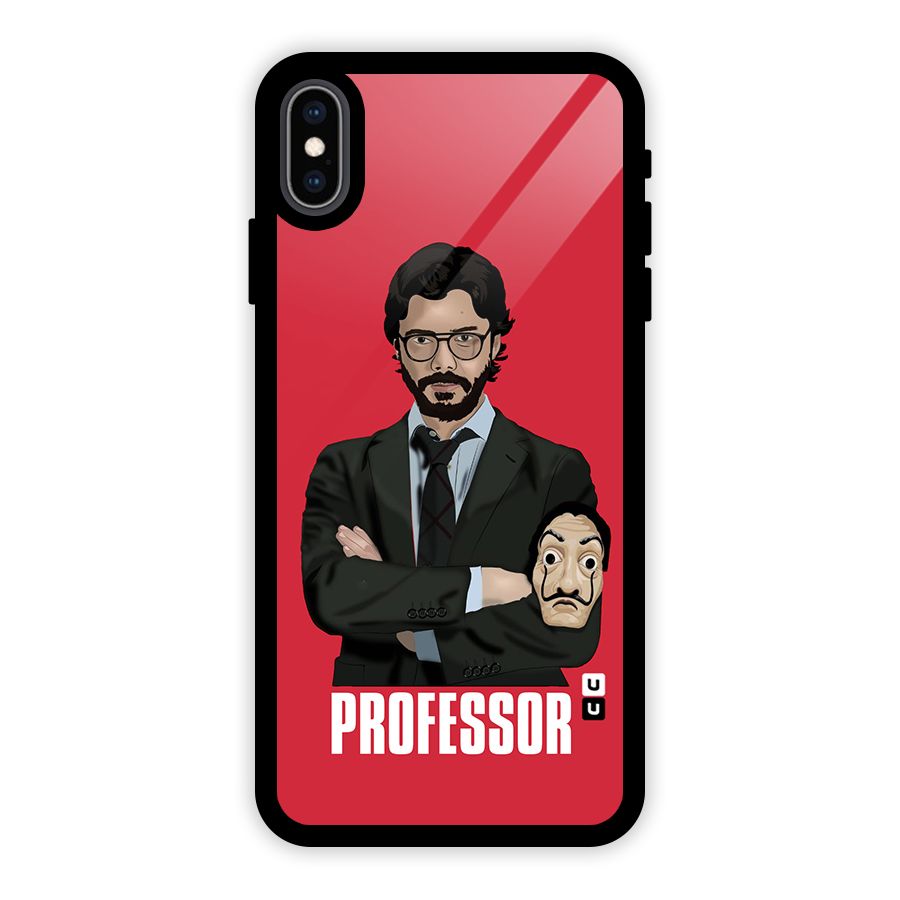 Professor Art Illustration Glass Back Case for iPhone XS Max