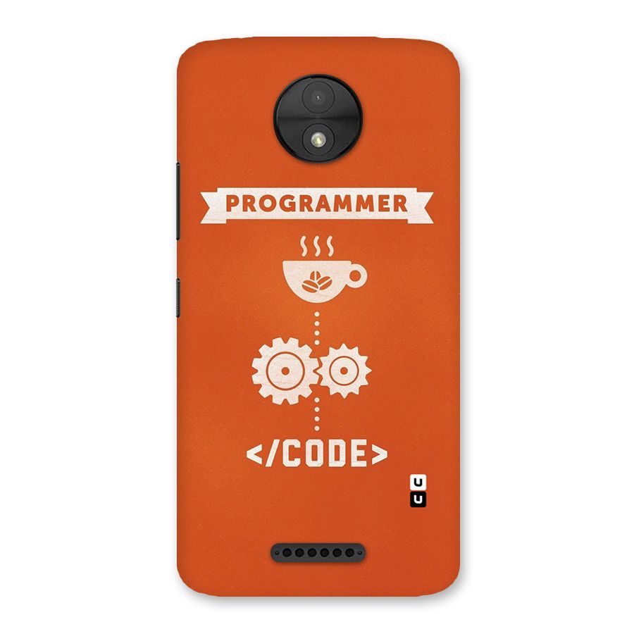 Programmer Coffee Code Back Case for Moto C