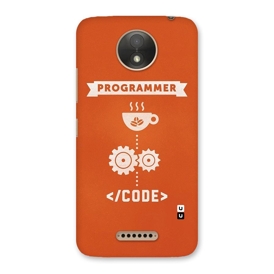 Programmer Coffee Code Back Case for Moto C Plus