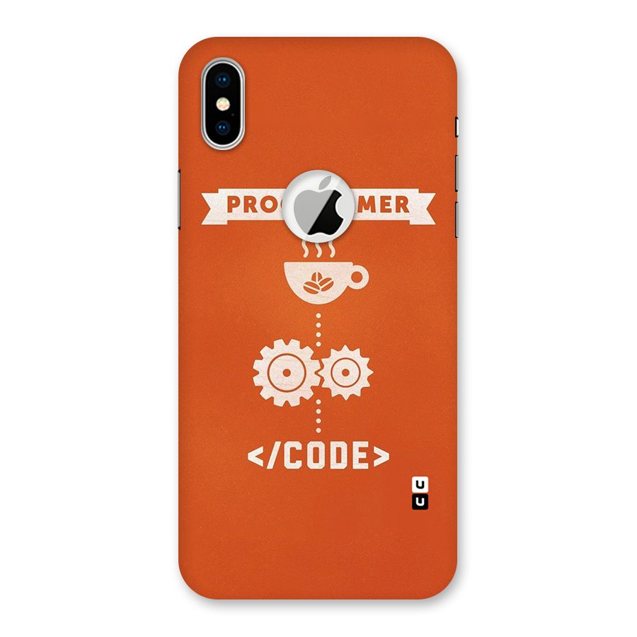 Programmer Coffee Code Back Case for iPhone X Logo Cut