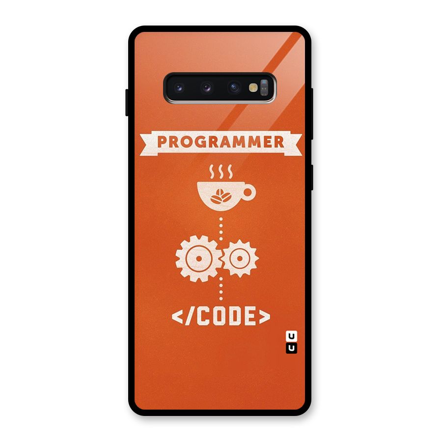 Programmer Coffee Code Glass Back Case for Galaxy S10 Plus