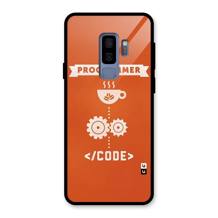 Programmer Coffee Code Glass Back Case for Galaxy S9 Plus