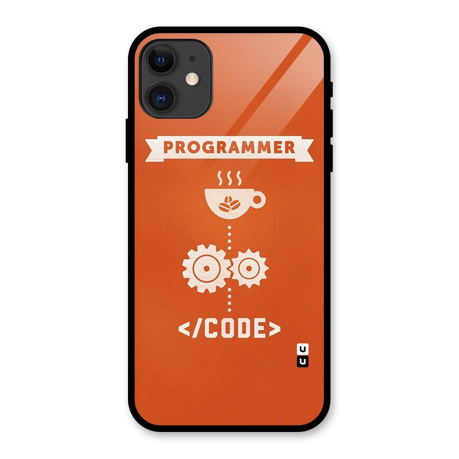 Programmer Coffee Code Glass Back Case for iPhone 11