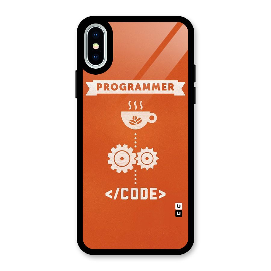 Programmer Coffee Code Glass Back Case for iPhone XS
