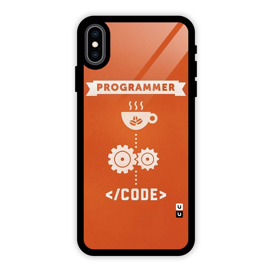 Programmer Coffee Code Glass Back Case for iPhone XS Max