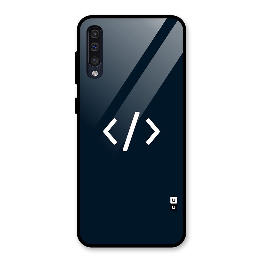 Programmers Style Symbol Glass Back Case for Galaxy A30s