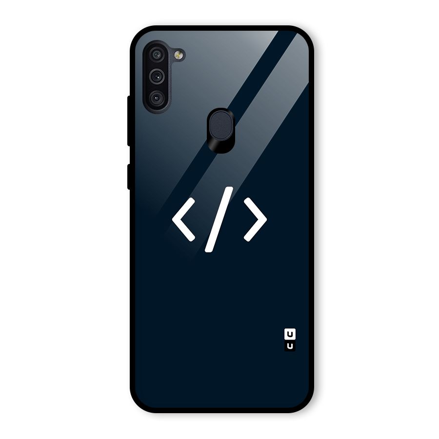 Programmers Style Symbol Glass Back Case for Galaxy M11